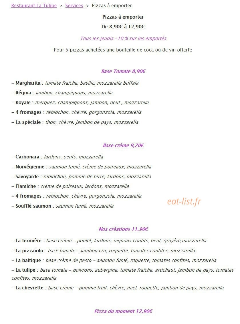 La Tulipe — carte page 3
