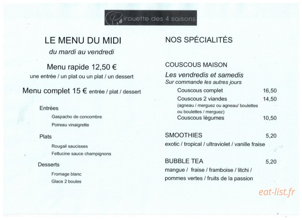 Pirouette des 4 saisons — carte page 2