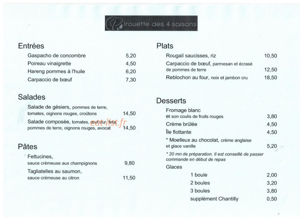 Pirouette des 4 saisons — carte page 1