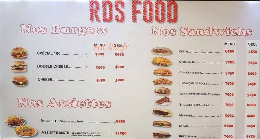 RDS Food — carte page 2