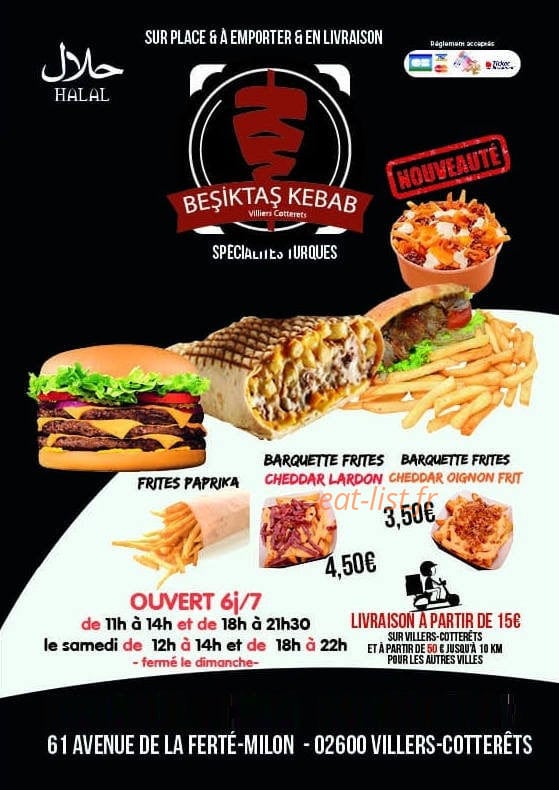Restaurant besiktas — carte page 1