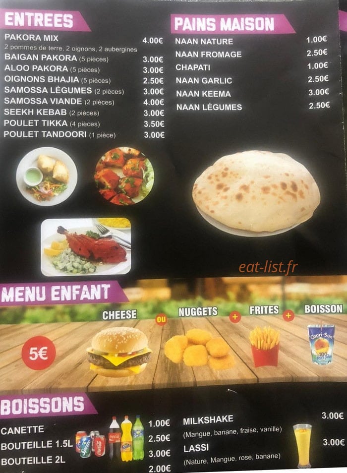 Au Tandoori Naan — carte page 5