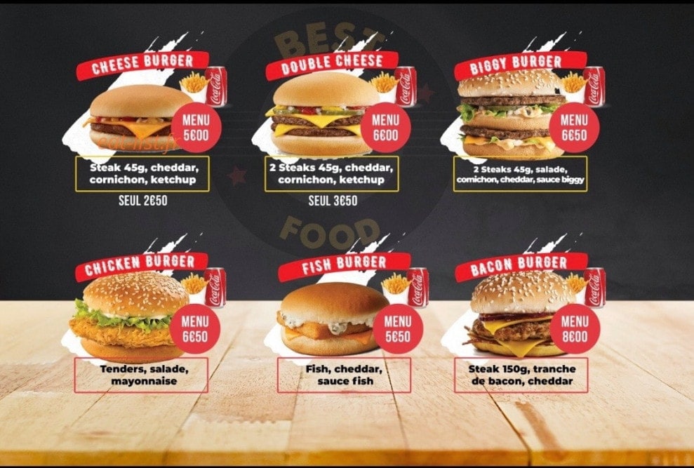 Best food — carte page 2