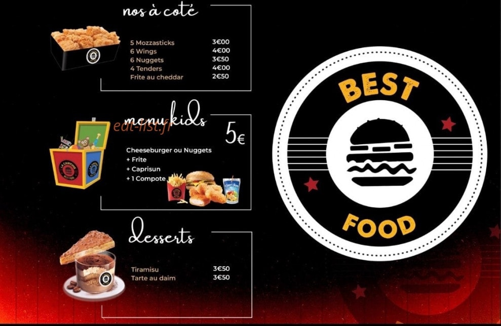 Best food — carte page 4