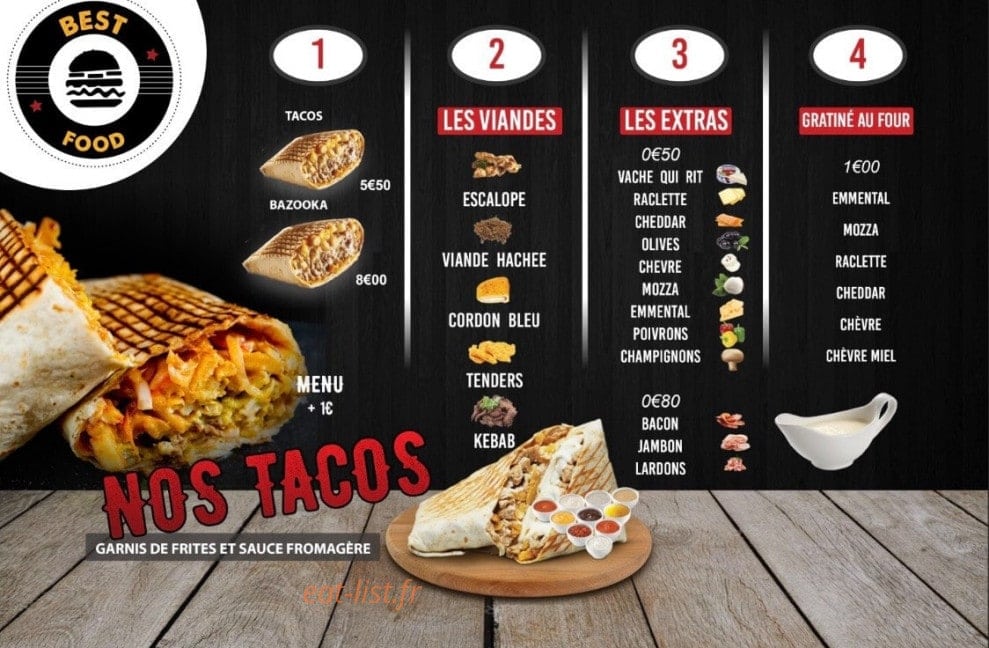 Best food — carte page 1