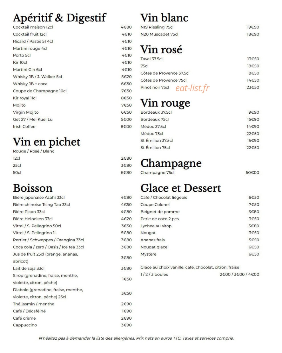 Le Jardin de Chine — carte page 4