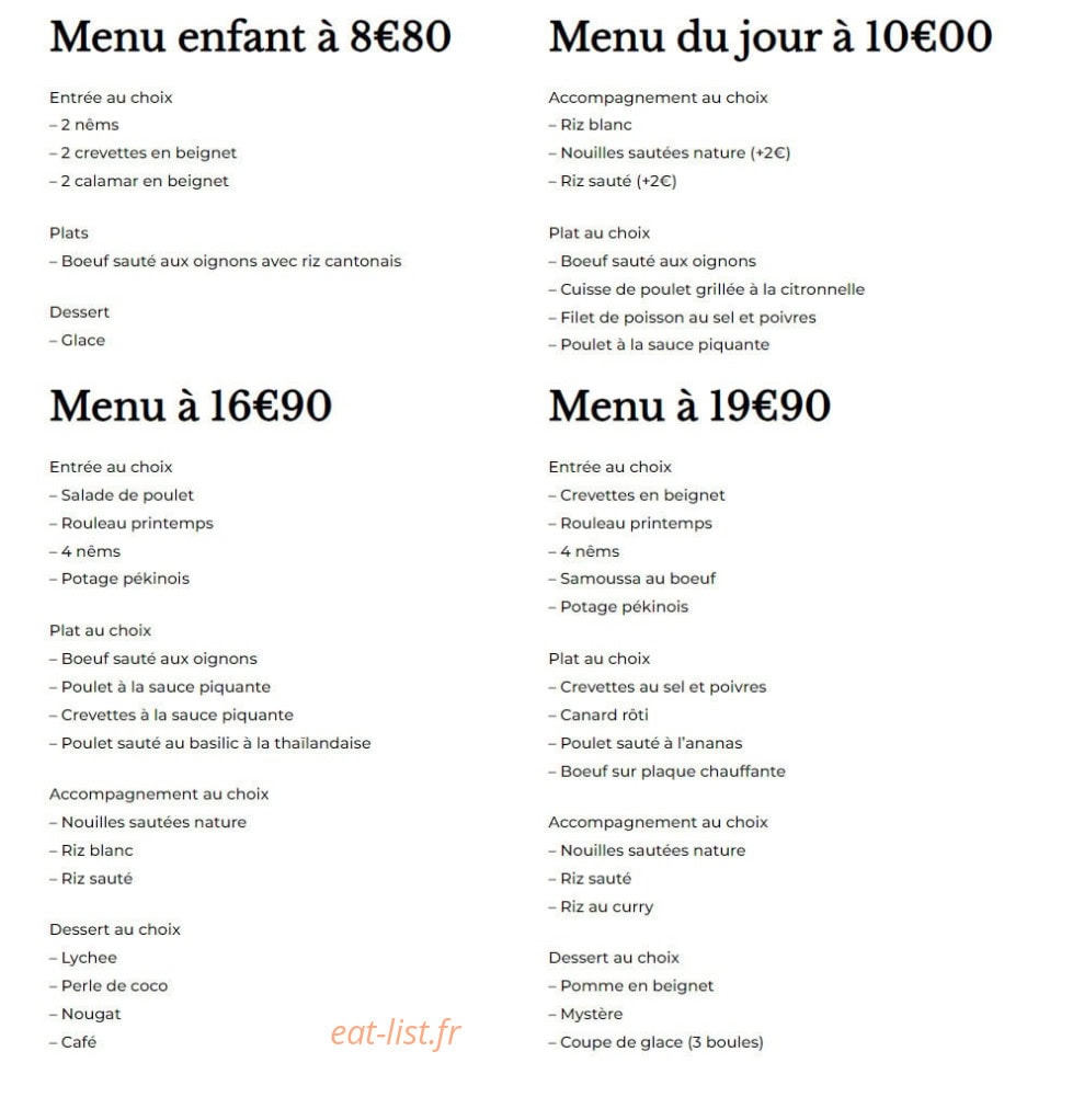 Le Jardin de Chine — carte page 3