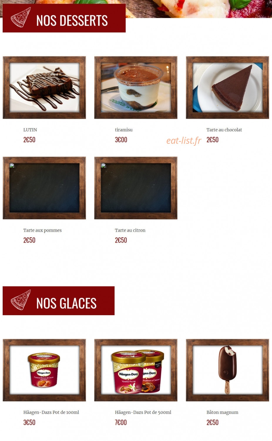 My Pizza — carte page 15