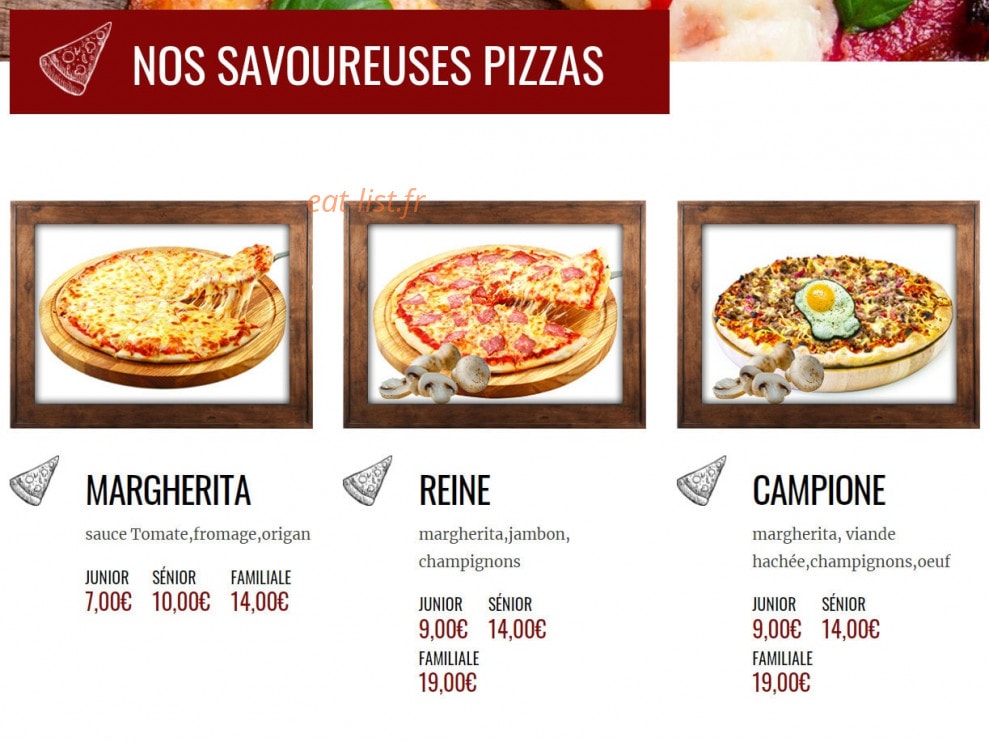 My Pizza — carte page 1