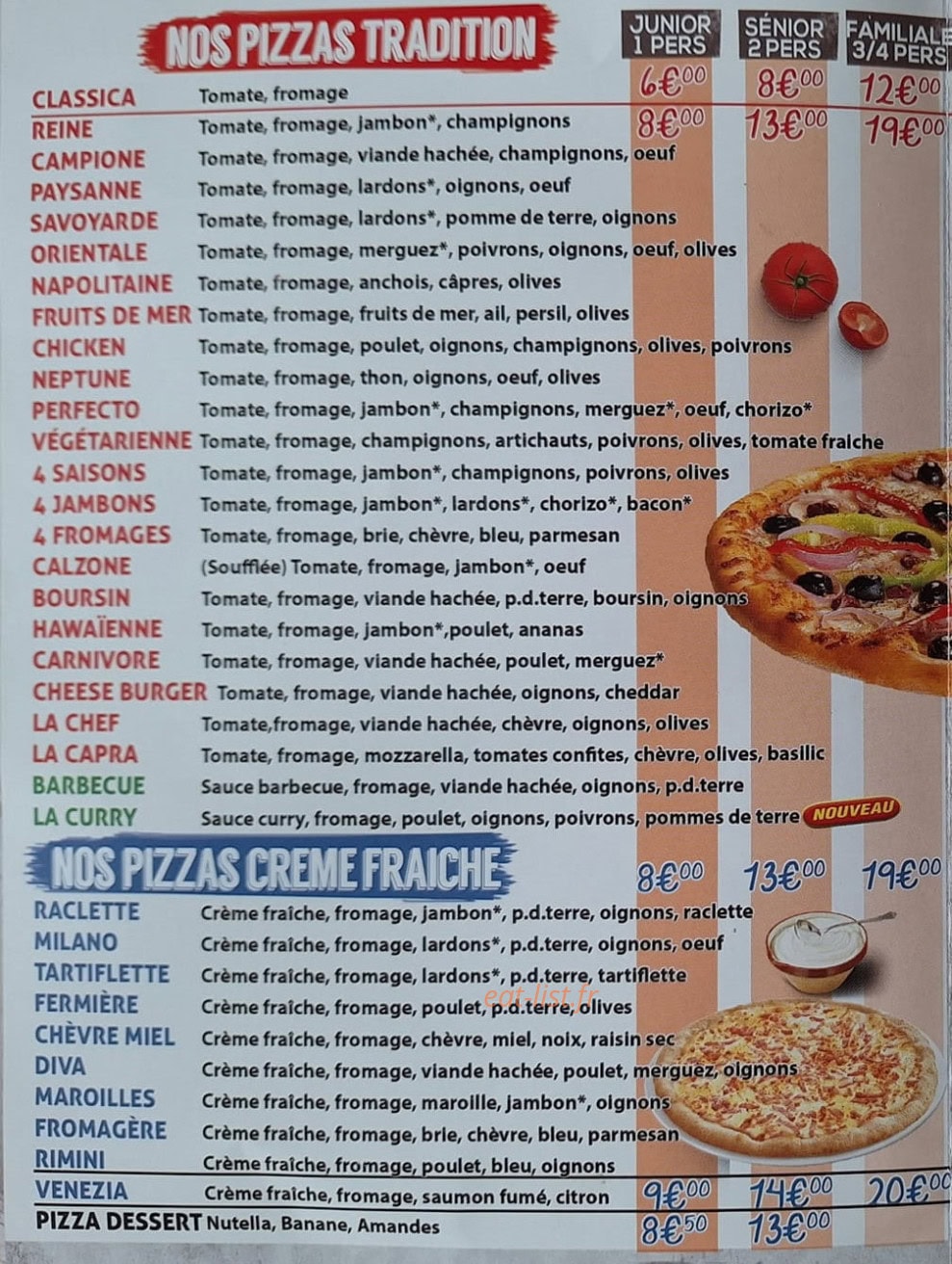 Perfecto Pizza — carte page 2
