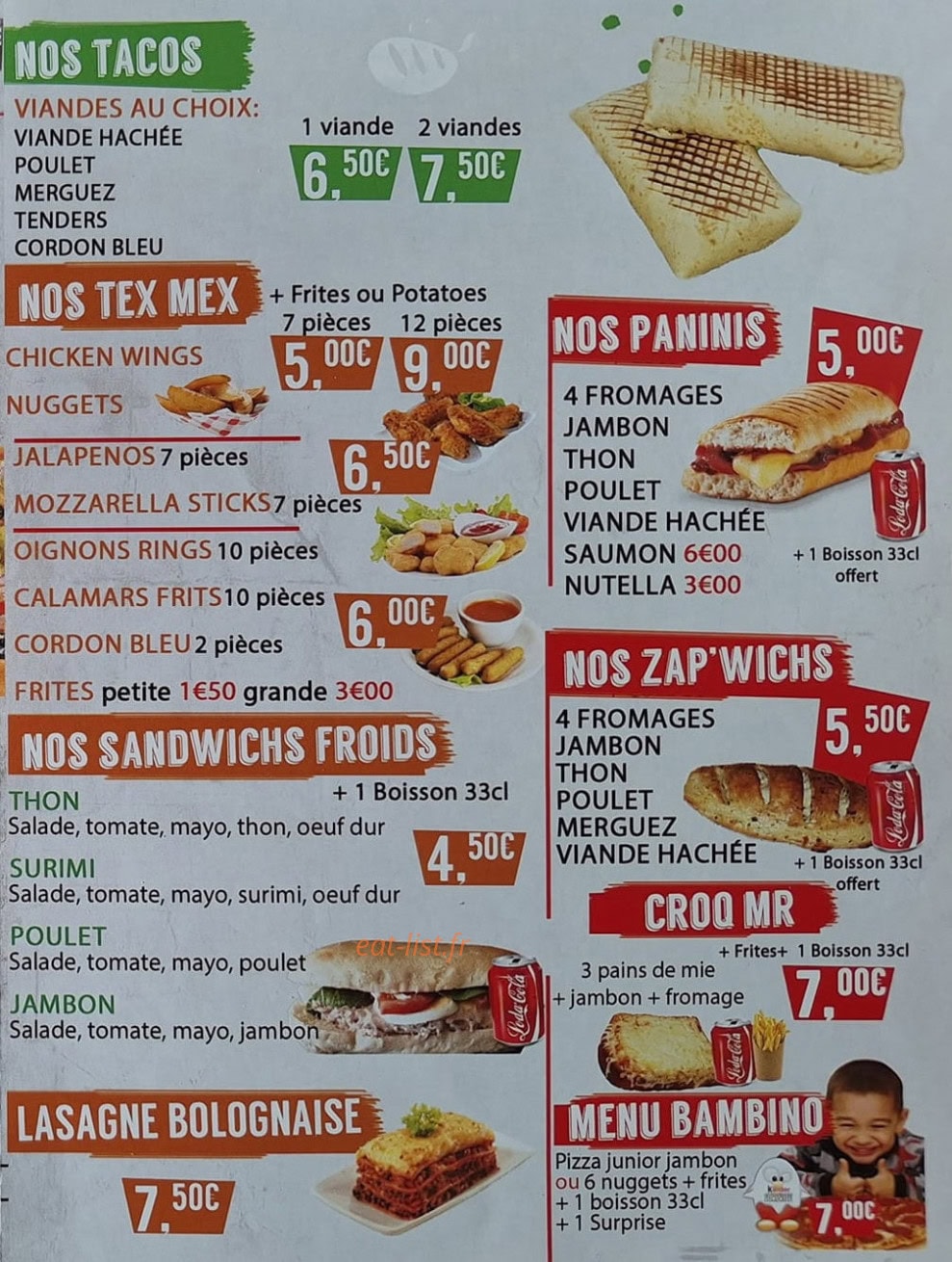 Perfecto Pizza — carte page 3
