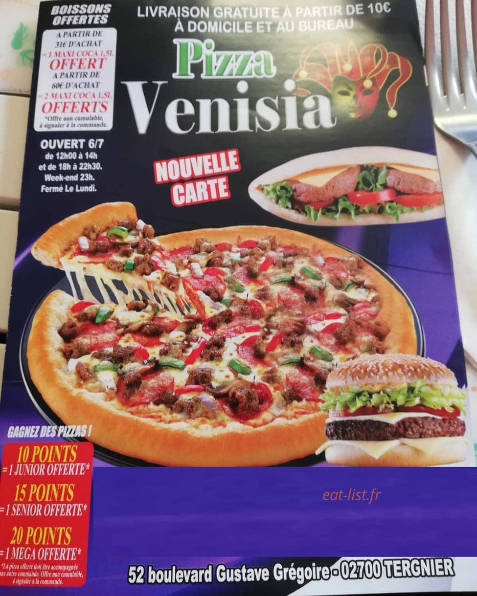 Pizza Venisia — carte page 1