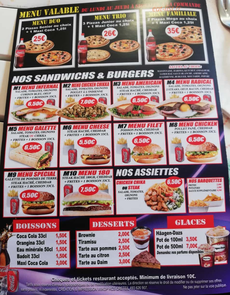 Pizza Venisia — carte page 4