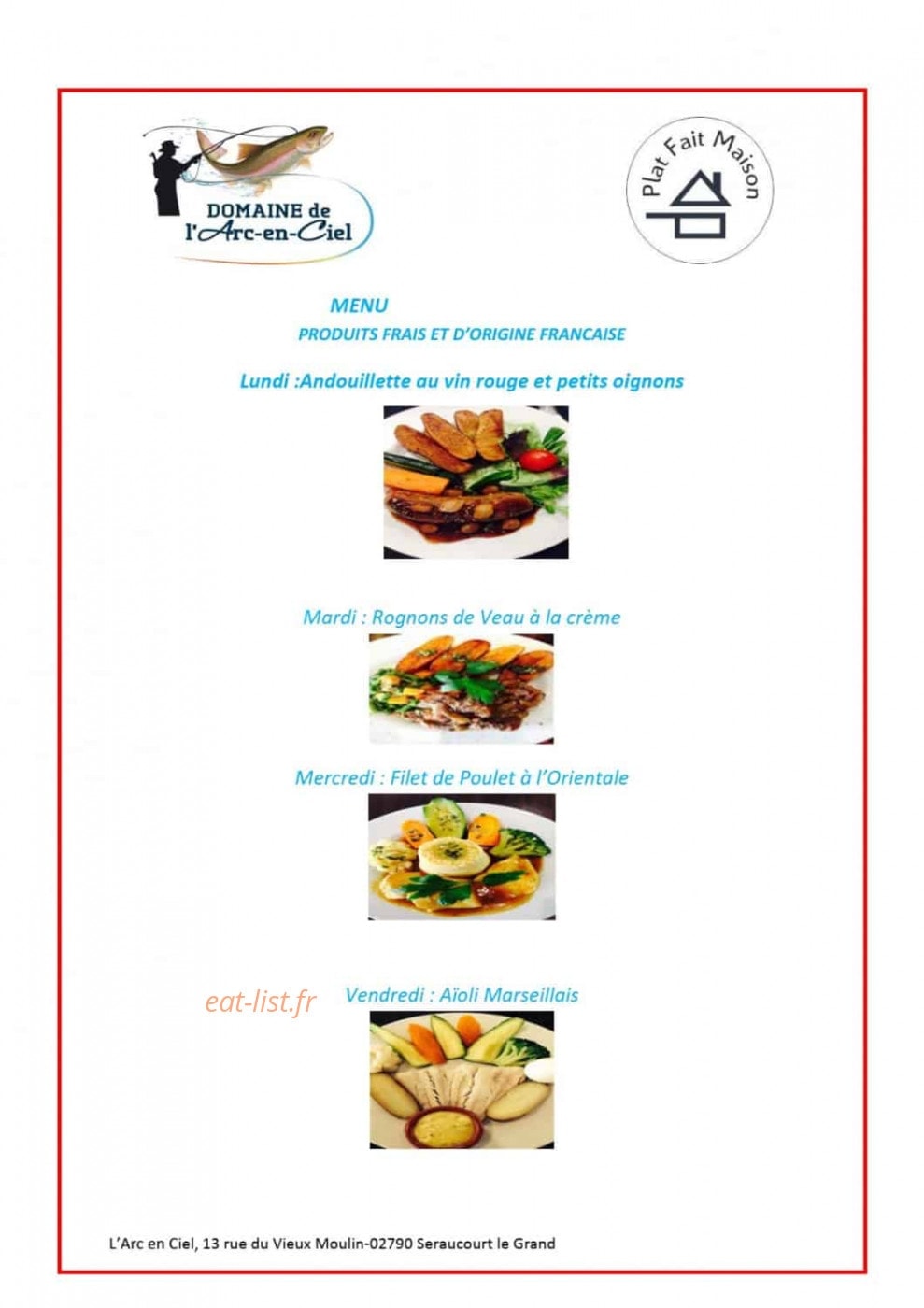L'Arc en Ciel — carte page 1