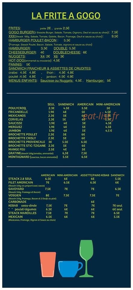 La frite a gogo — carte page 2