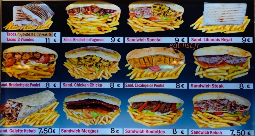 Paris Kebab — carte page 1