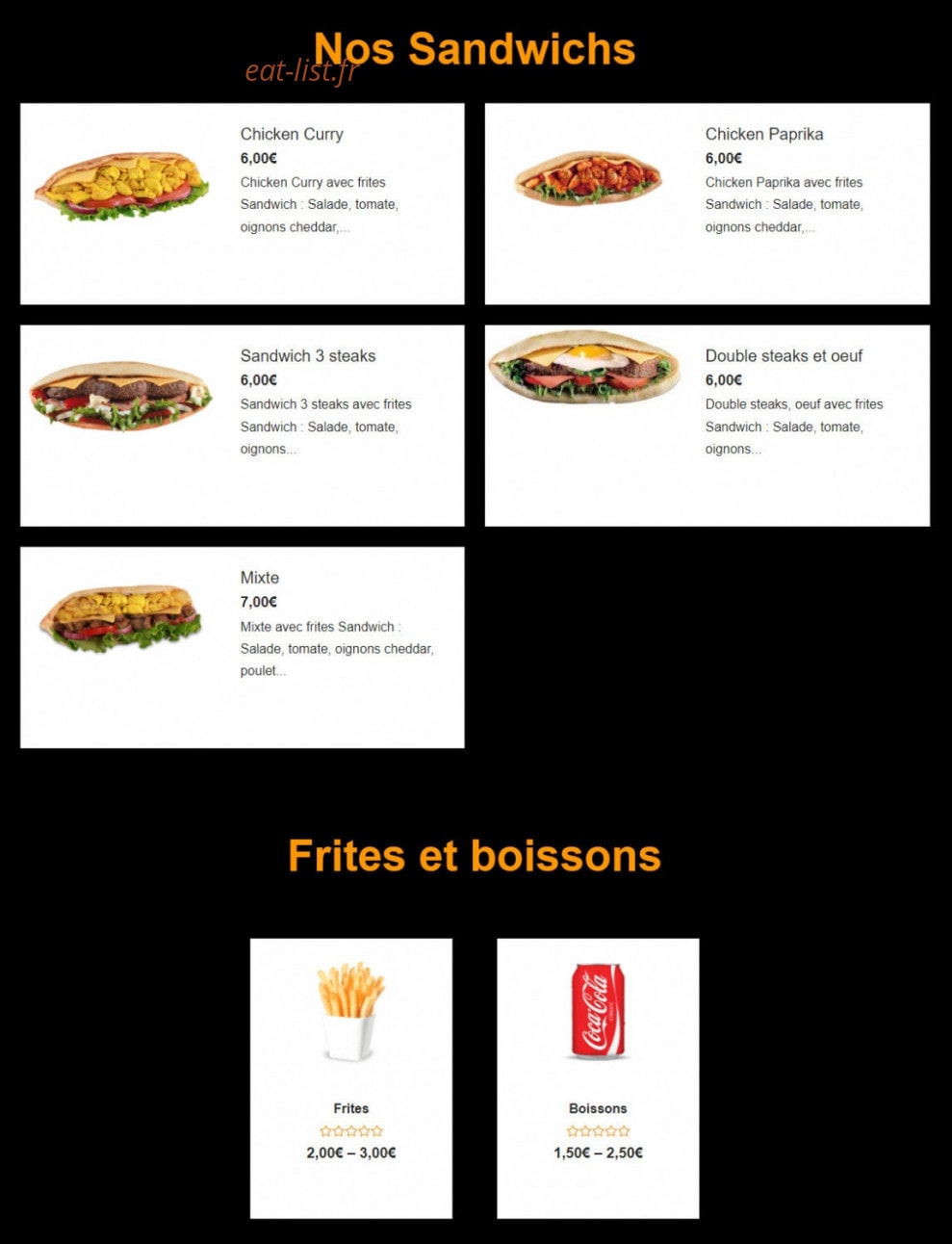 Pizz'a sam — carte page 6