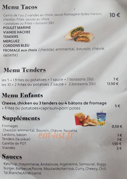 Burger sans faim — carte page 2