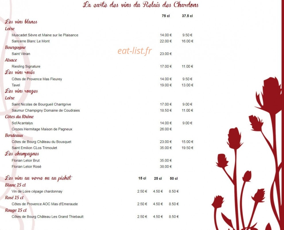 Le Relais des Chardons — carte page 2