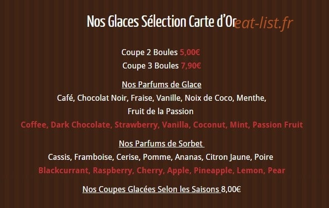 Restaurant l'Albatros — carte page 4