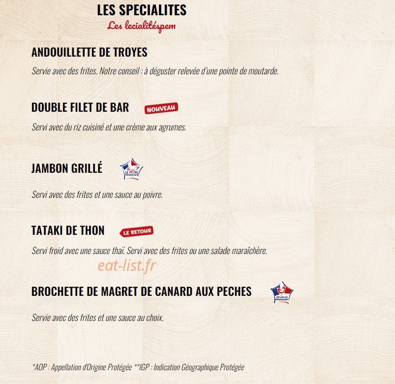 La Boucherie — carte page 6