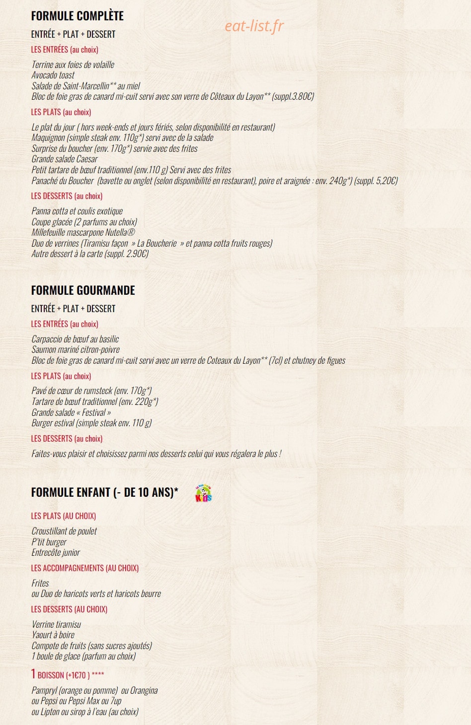 La Boucherie — carte page 10