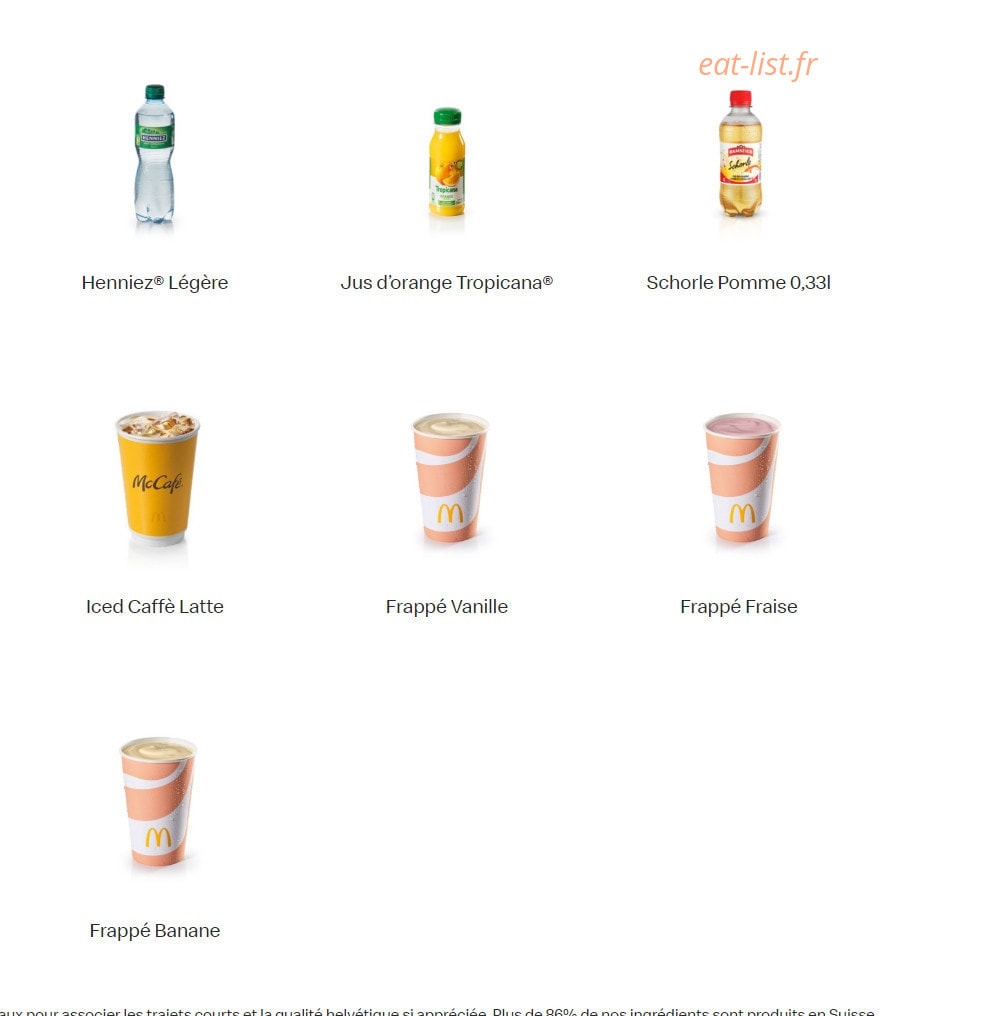 Mc Donald's — carte page 16