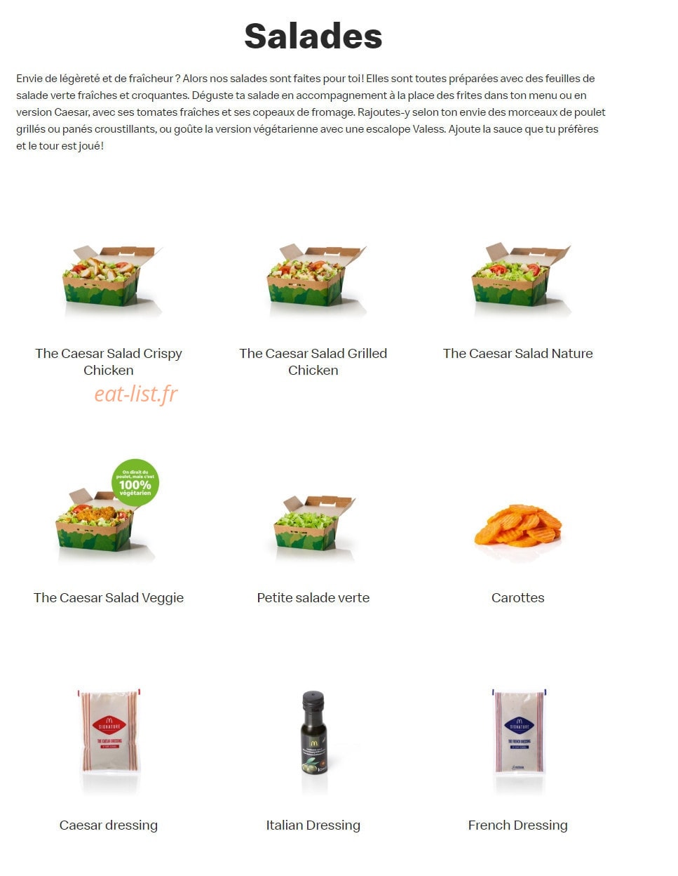 Mc Donald's — carte page 14