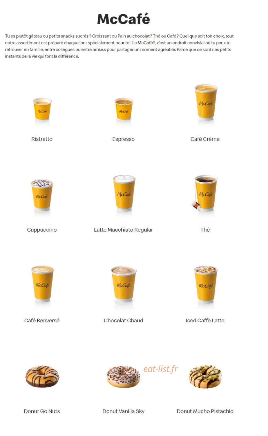Mc Donald's — carte page 21