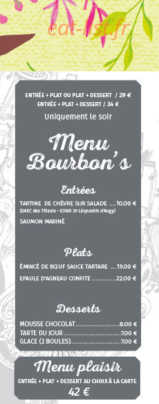 Bourbon's — carte page 2