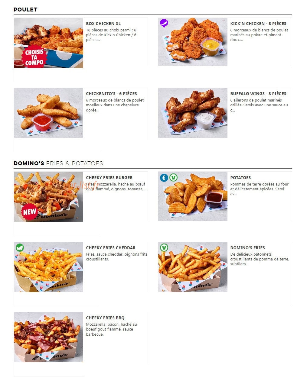Domino's — carte page 8
