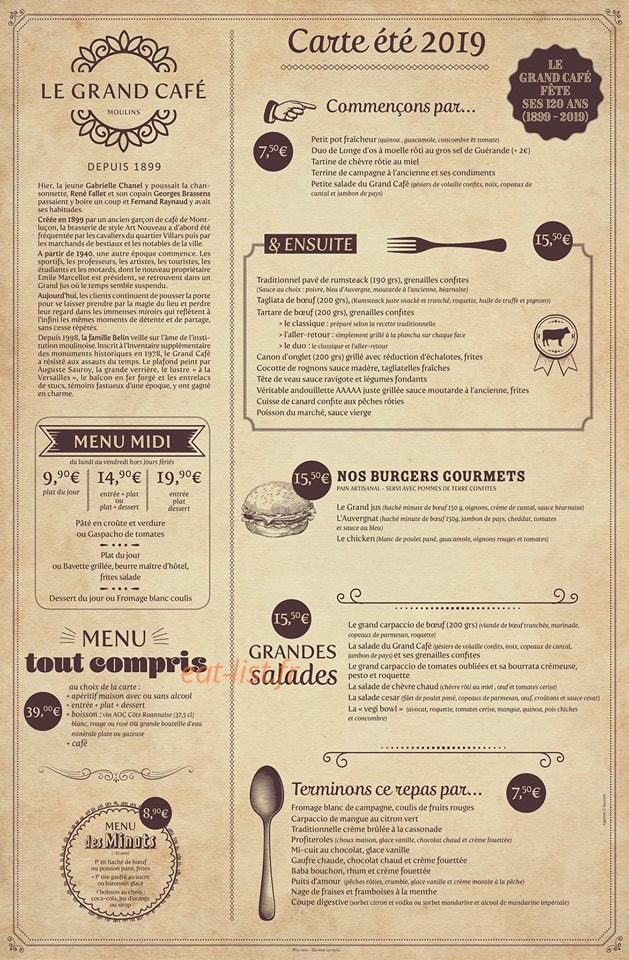 Le Grand café — carte page 4