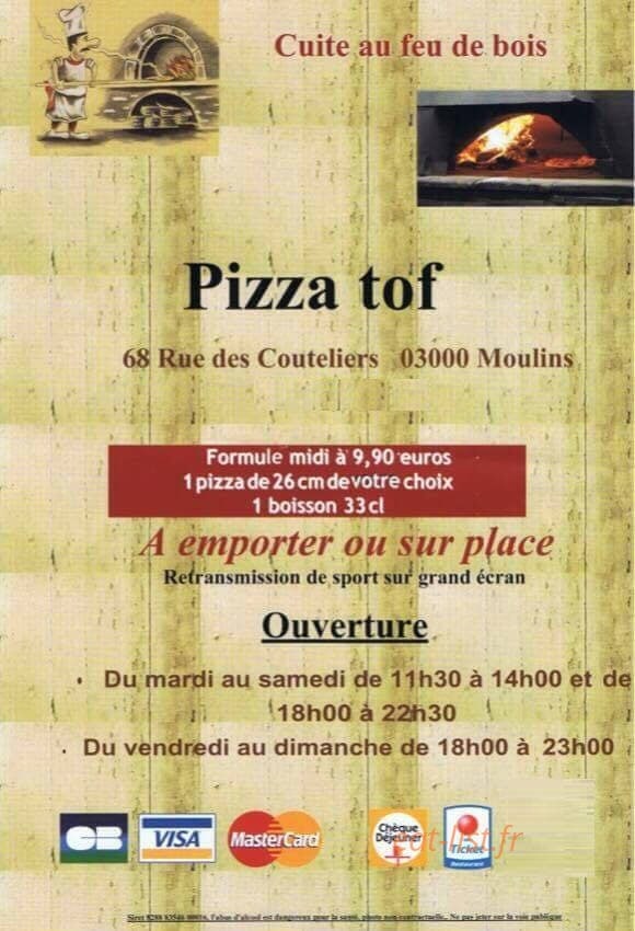 Pizza Tof — carte page 1