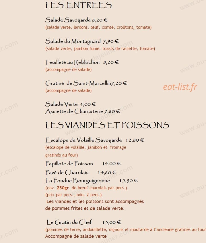 Restaurant Le Caquelon — carte page 3