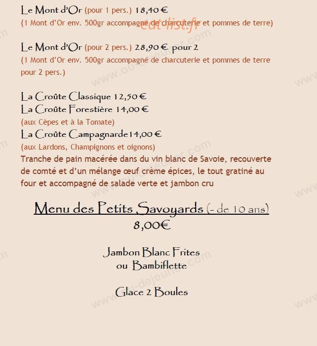 Restaurant Le Caquelon — carte page 2