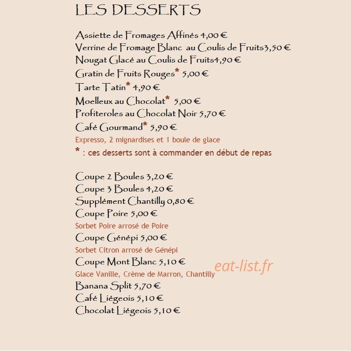 Restaurant Le Caquelon — carte page 4