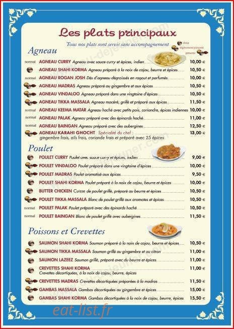 Restaurant Shalimar — carte page 4