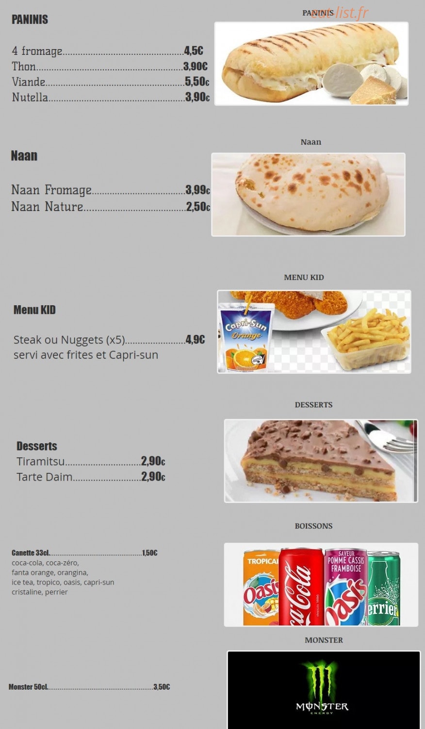 Taj Mahal Kebab — carte page 3