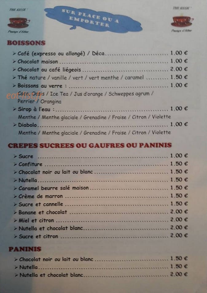 The Kiosk — carte page 2