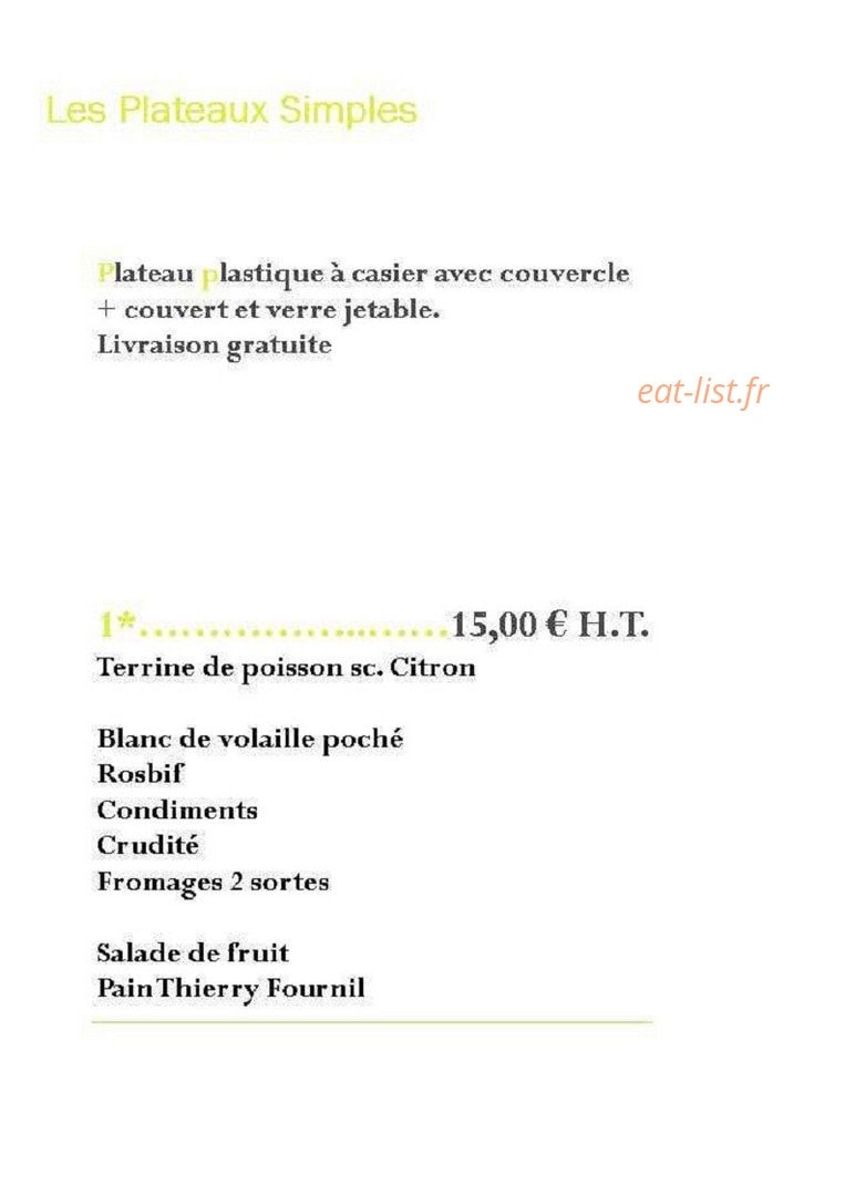 Thierry Traiteur — carte page 2