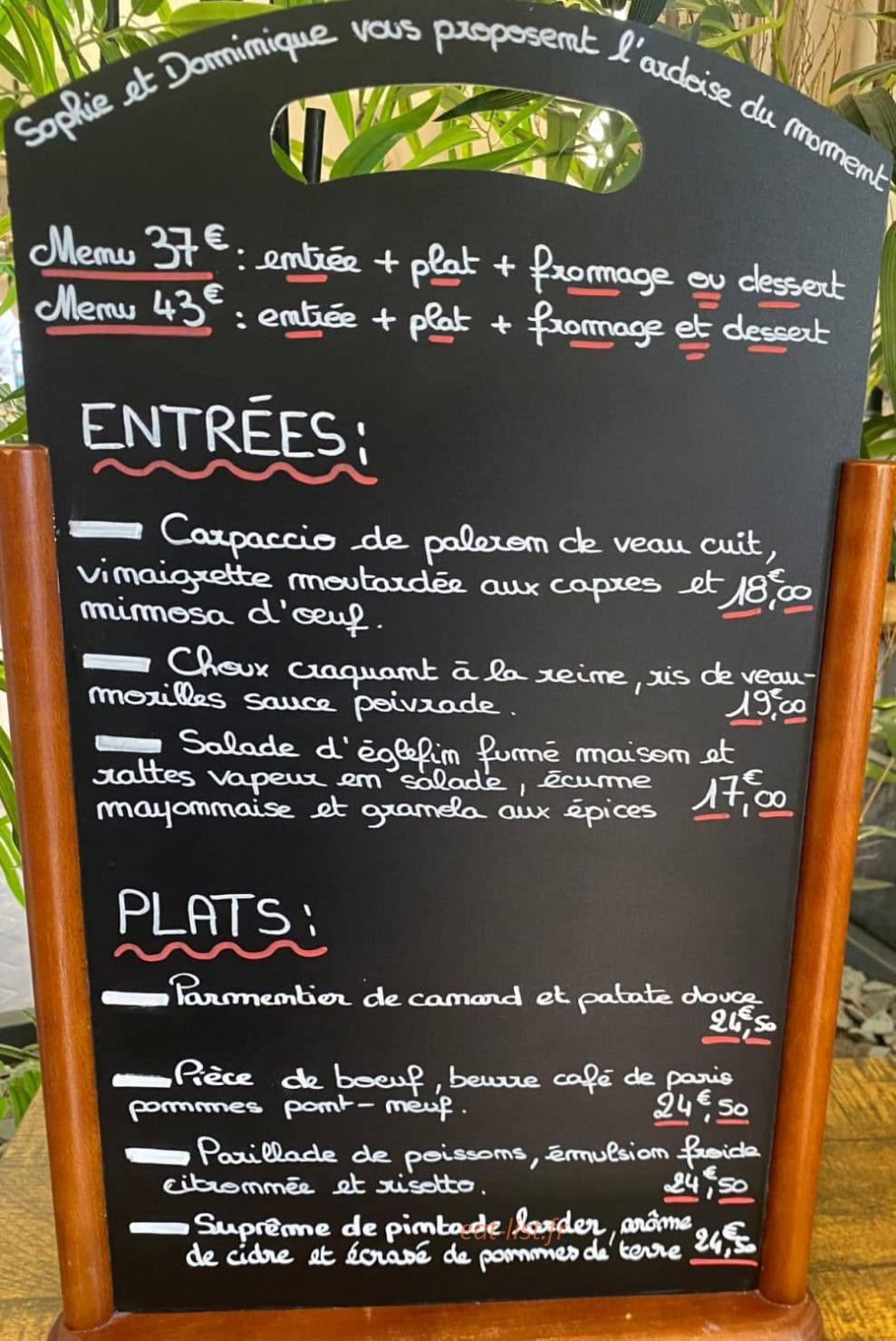 Au Fil Des Saisons — carte page 1