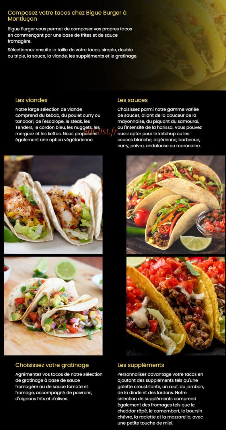 Bigue burger — carte page 4