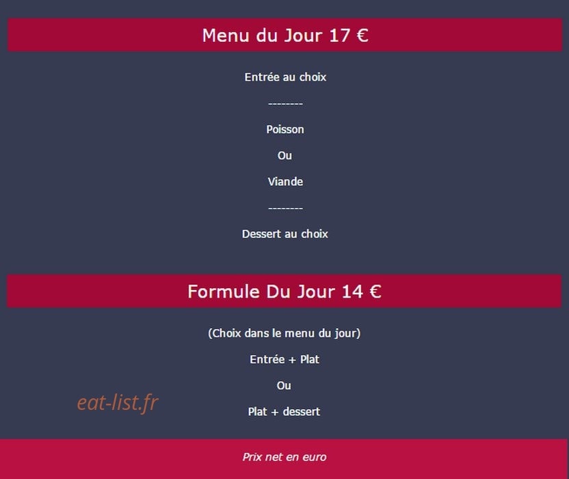 Brasserie du château — carte page 6