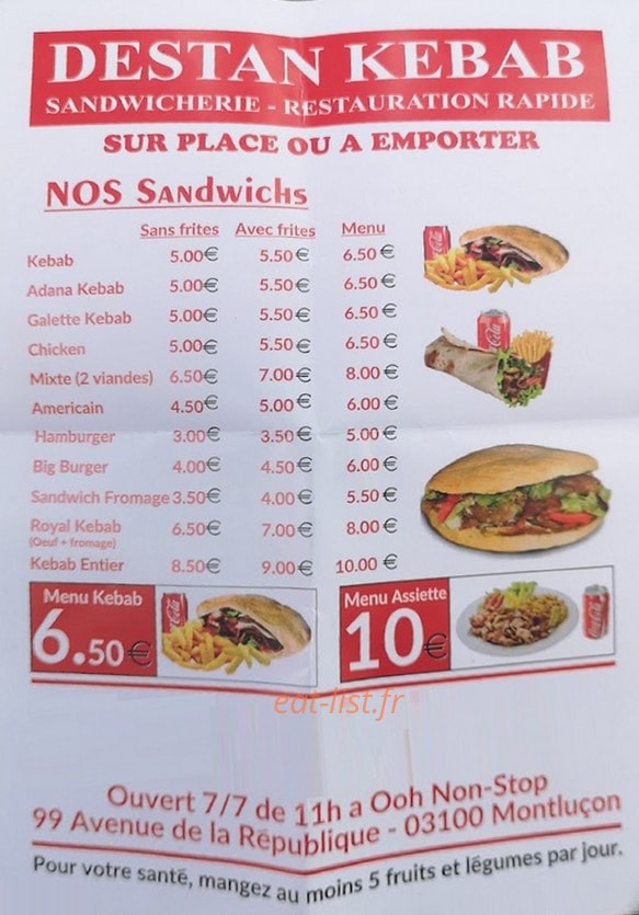 Destan kebab — carte page 1