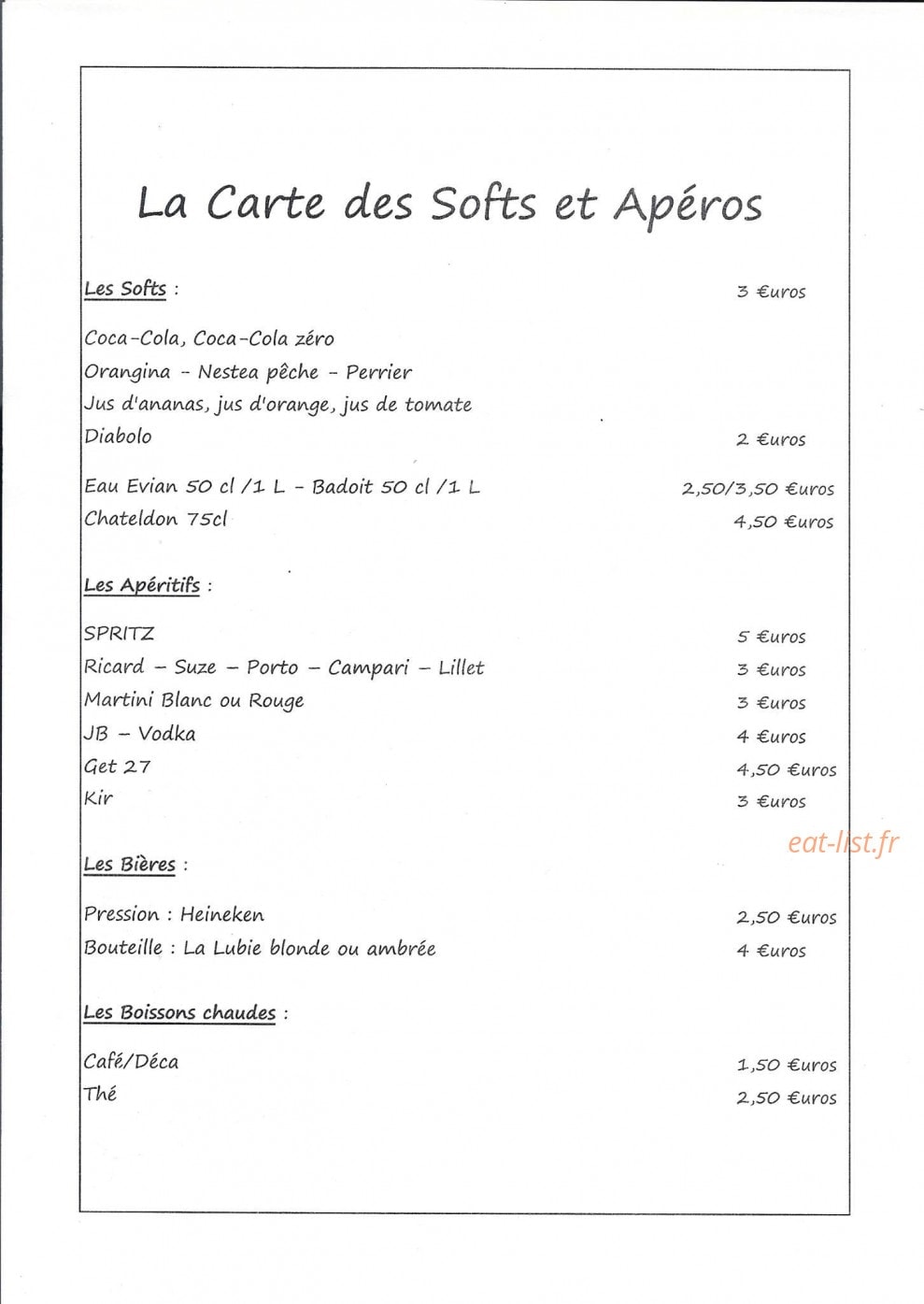 La Cantine — carte page 3
