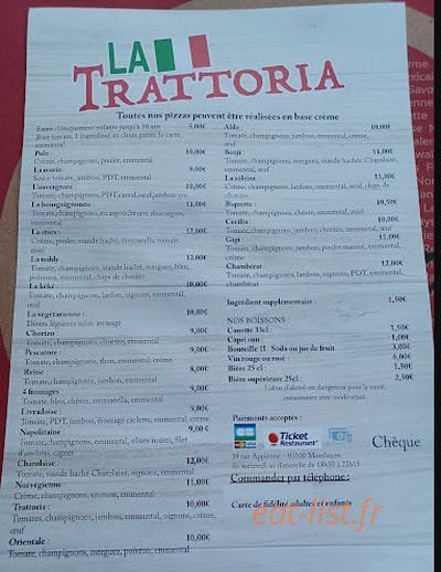 La Trattoria — carte page 2