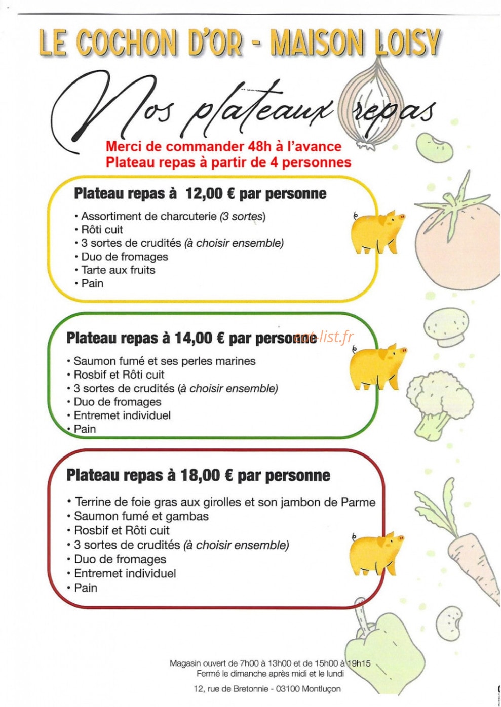 Le Cochon d'Or — carte page 2