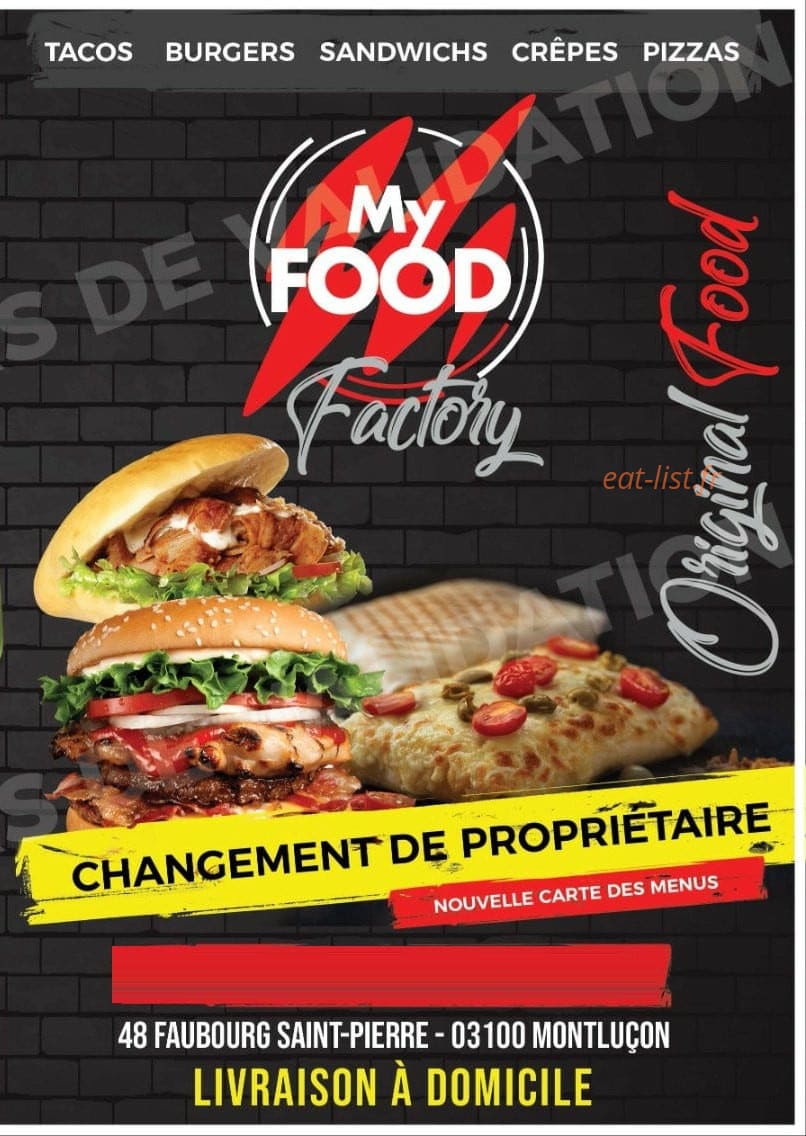 My Food — carte page 1