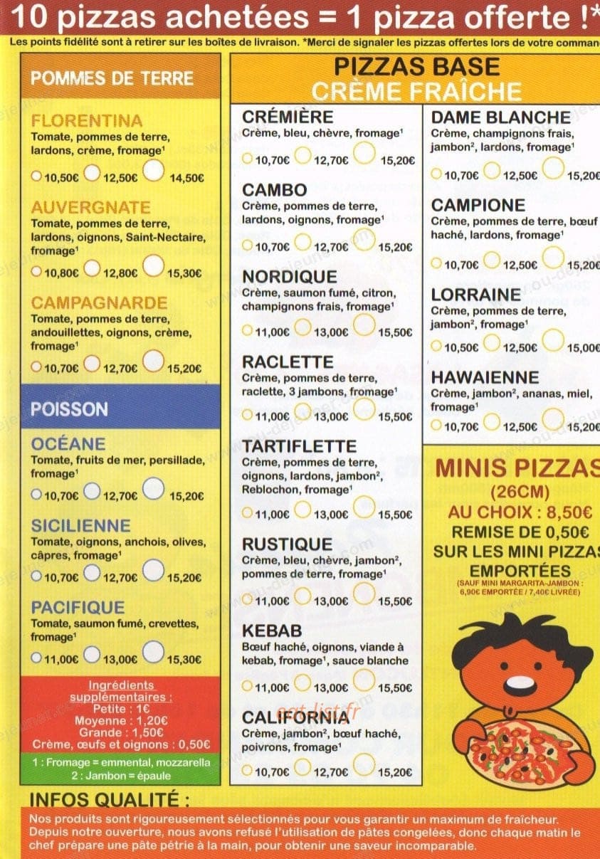 Pizza Cambonense — carte page 2