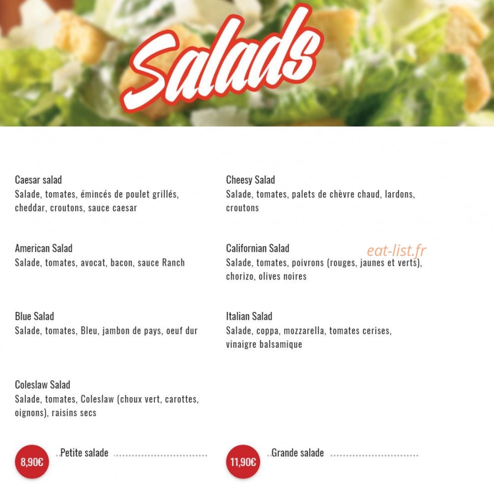 Rock N'Diner — carte page 2
